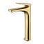 Grifo lavabo alto monomando Delos oro cepillado de Imex
